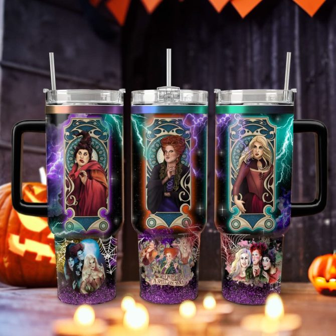 Hocus Pocus Movies Custom Stanley Quencher 40Oz Stainless Steel Tumbler With Handle - Image 5