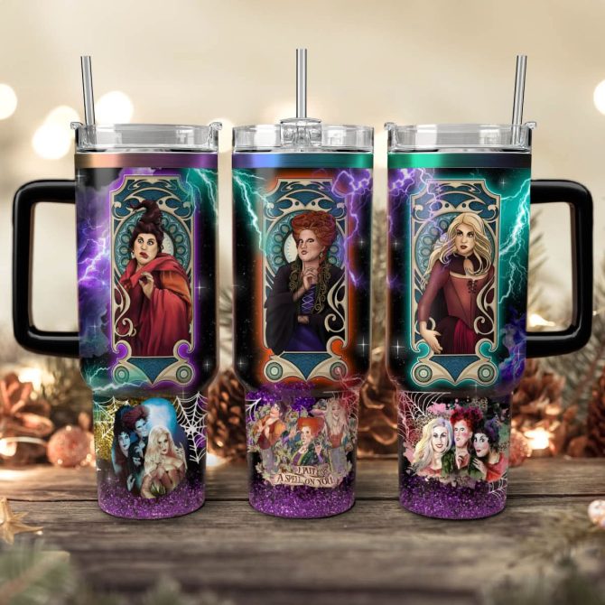 Hocus Pocus Movies Custom Stanley Quencher 40Oz Stainless Steel Tumbler With Handle - Image 3