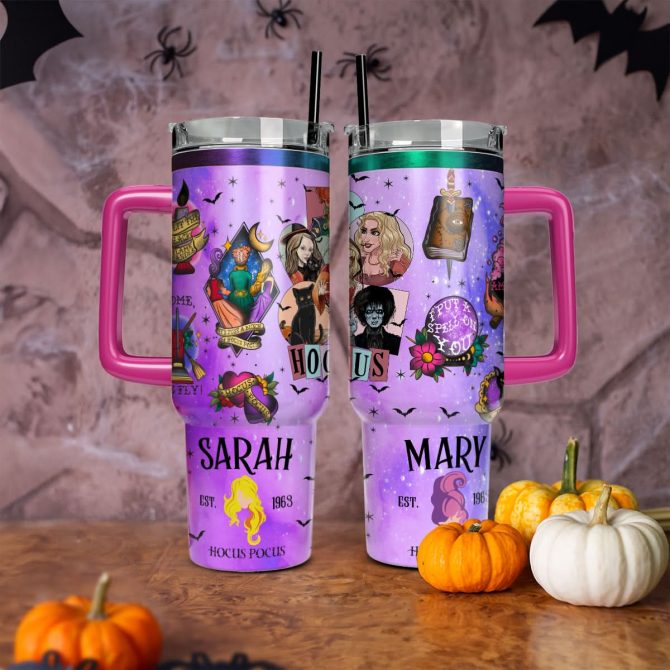 Hocus Pocus Movies Custom Stanley Quencher 40Oz Stainless Steel Tumbler With Handle - Image 4
