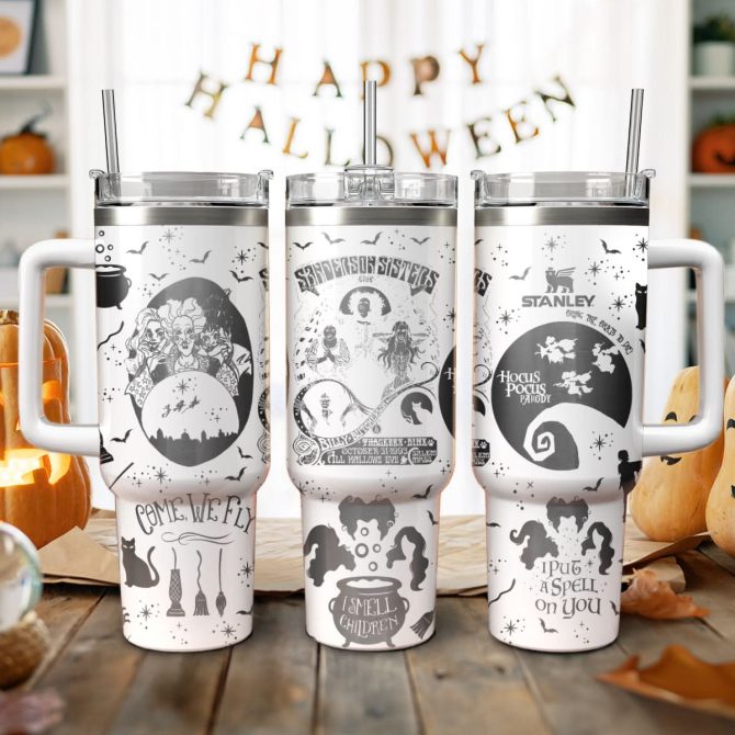 Hocus Pocus Movies Custom Stanley Quencher 40Oz Stainless Steel Tumbler With Handle