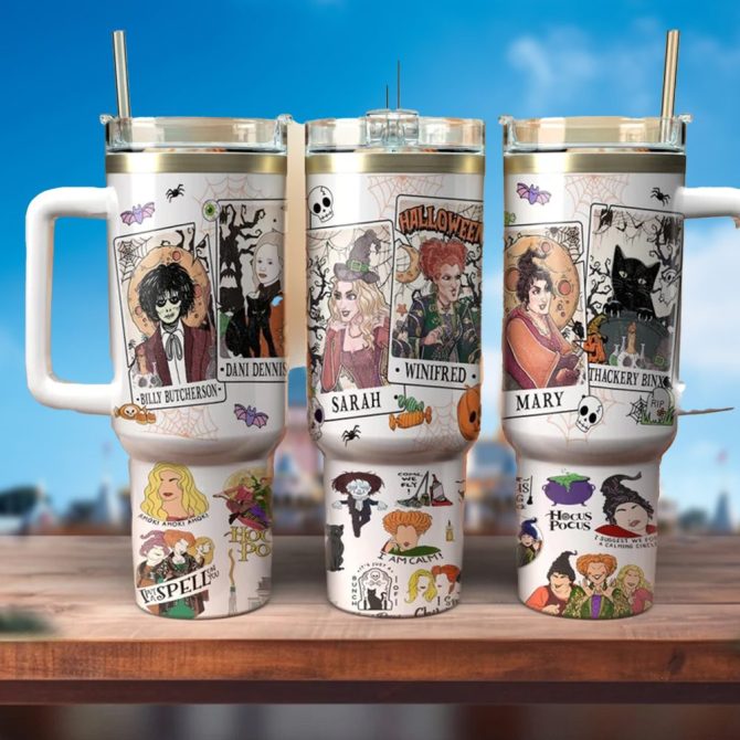 Hocus Pocus Movies Custom Stanley Quencher 40Oz Stainless Steel Tumbler With Handle