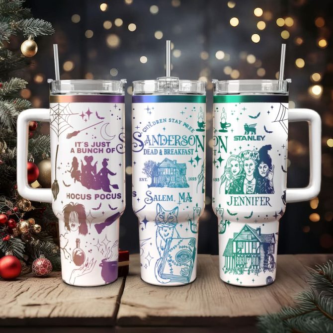 Hocus Pocus Movies Custom Stanley Quencher 40Oz Stainless Steel Tumbler With Handle