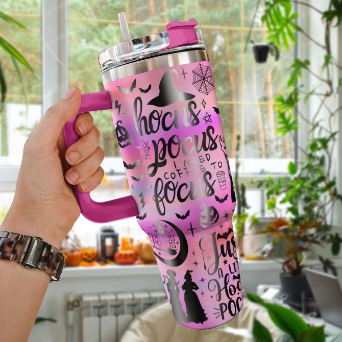 Hocus Pocus Movies Custom Stanley Quencher 40Oz Stainless Steel Tumbler With Handle