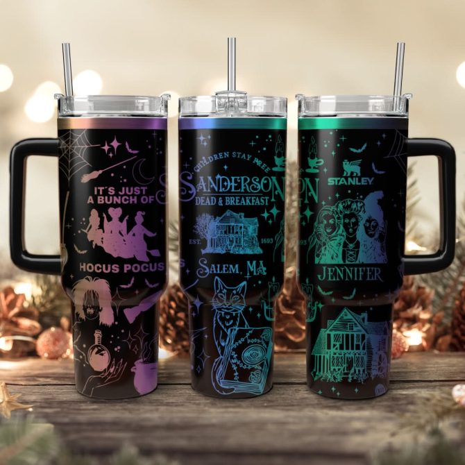 Hocus Pocus Movies Custom Stanley Quencher 40Oz Stainless Steel Tumbler With Handle