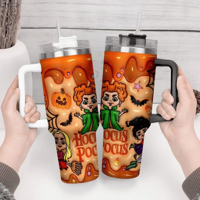 Hocus Pocus Movies Custom Stanley Quencher 40Oz Stainless Steel Tumbler With Handle - Image 2