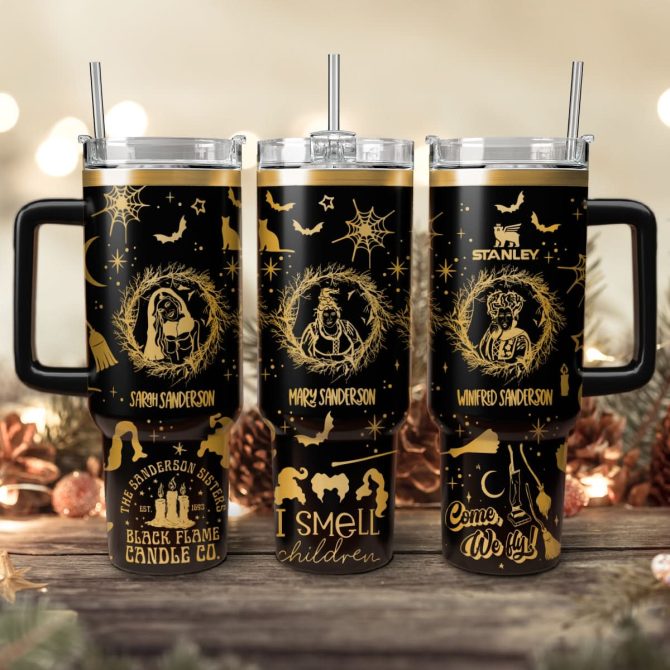 Hocus Pocus Movies Custom Stanley Quencher 40Oz Stainless Steel Tumbler With Handle