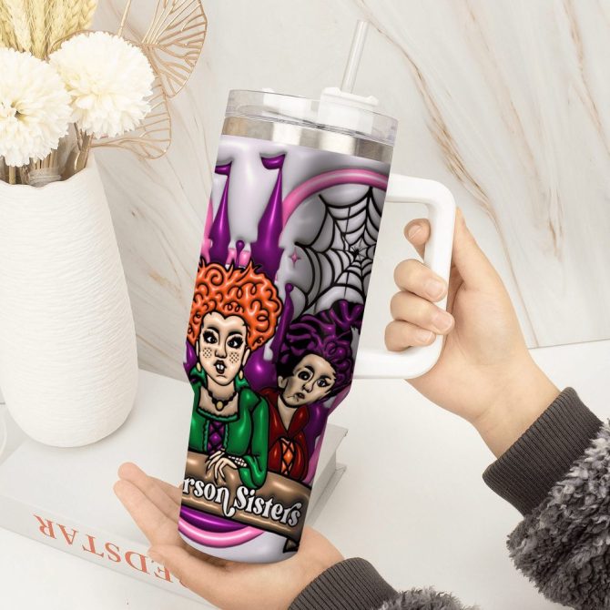 Hocus Pocus Movies Custom Stanley Quencher 40Oz Stainless Steel Tumbler With Handle - Image 2