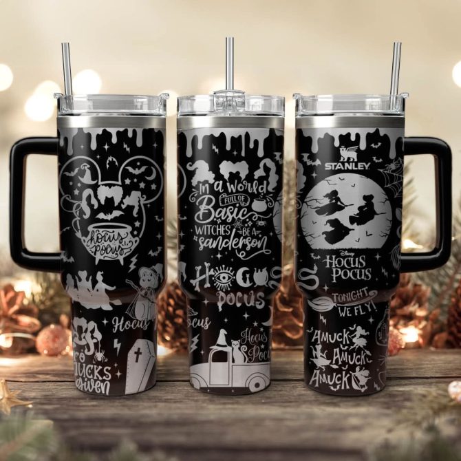 Hocus Pocus Movies Custom Stanley Quencher 40Oz Stainless Steel Tumbler With Handle