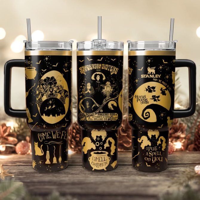 Hocus Pocus Movies Custom Stanley Quencher 40Oz Stainless Steel Tumbler With Handle