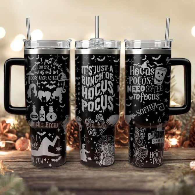 Hocus Pocus Movies Custom Stanley Quencher 40Oz Stainless Steel Tumbler With Handle