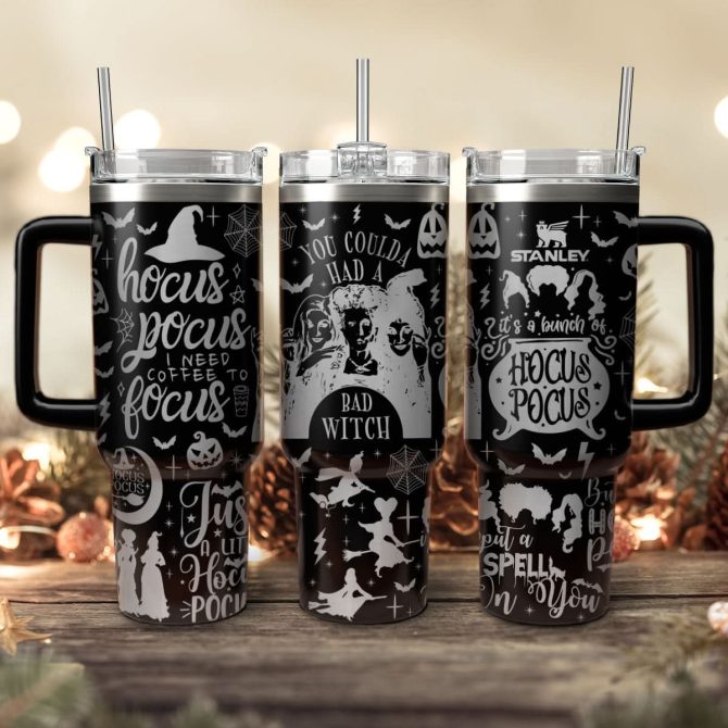 Hocus Pocus Movies Custom Stanley Quencher 40Oz Stainless Steel Tumbler With Handle