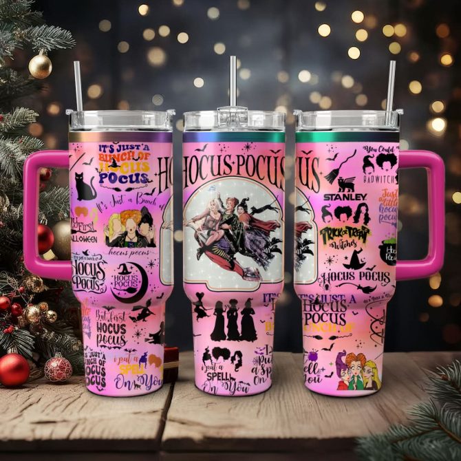 Hocus Pocus Movies Custom Stanley Quencher 40Oz Stainless Steel Tumbler With Handle