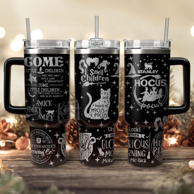 Hocus Pocus Movies Custom Stanley Quencher 40Oz Stainless Steel Tumbler With Handle