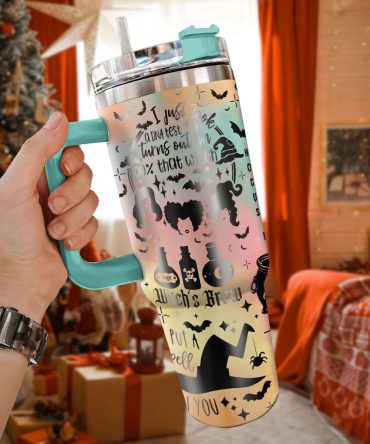Hocus Pocus Movies Custom Stanley Quencher 40Oz Stainless Steel Tumbler With Handle