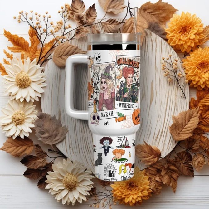 Hocus Pocus Movies Custom Stanley Quencher 40Oz Stainless Steel Tumbler With Handle - Image 2