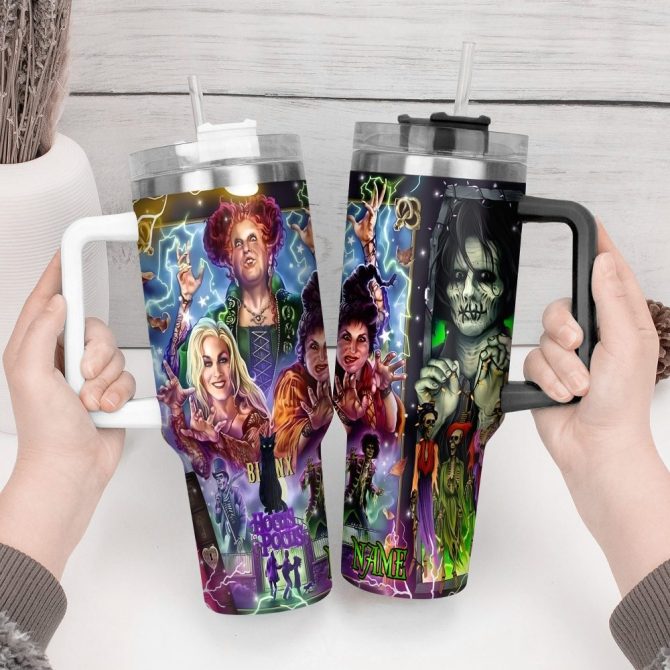 Hocus Pocus Movies Custom Stanley Quencher 40Oz Stainless Steel Tumbler With Handle - Image 4