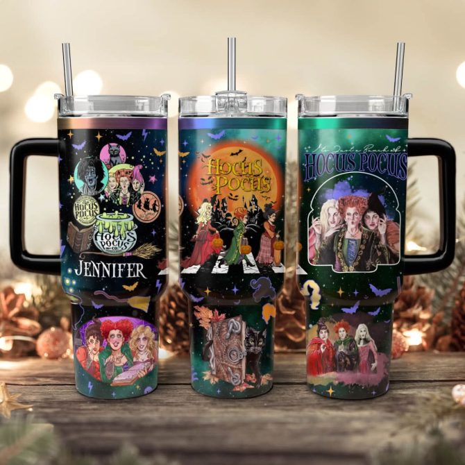 Hocus Pocus Movies Custom Stanley Quencher 40Oz Stainless Steel Tumbler With Handle