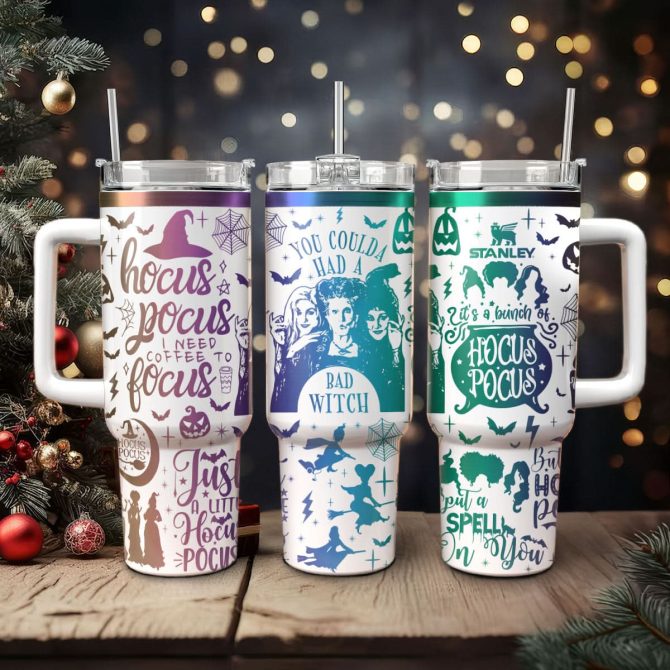 Hocus Pocus Movies Custom Stanley Quencher 40Oz Stainless Steel Tumbler With Handle
