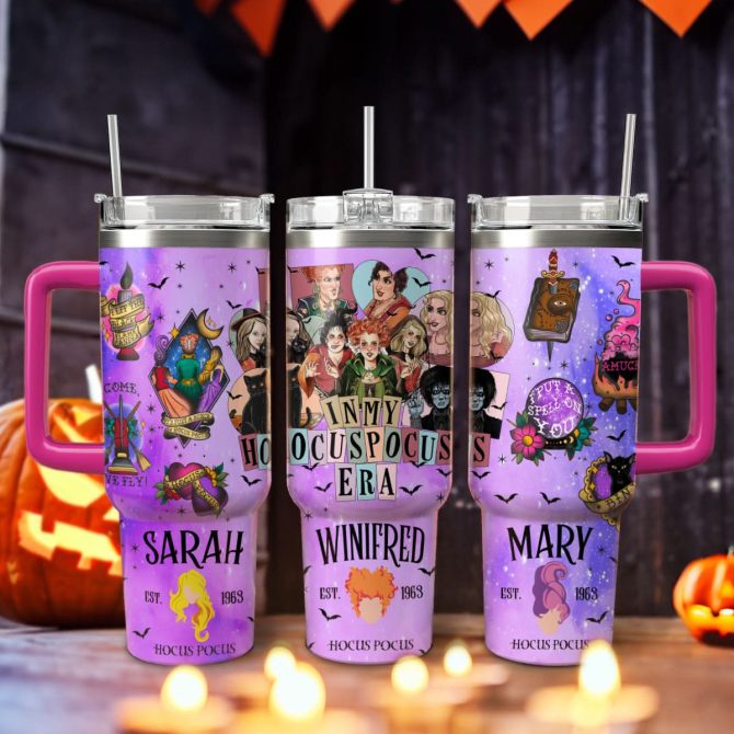 Hocus Pocus Movies Custom Stanley Quencher 40Oz Stainless Steel Tumbler With Handle