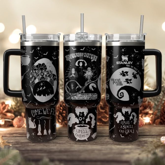 Hocus Pocus Movies Custom Stanley Quencher 40Oz Stainless Steel Tumbler With Handle