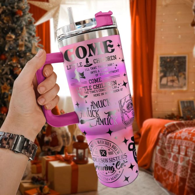 Hocus Pocus Movies Custom Stanley Quencher 40Oz Stainless Steel Tumbler With Handle