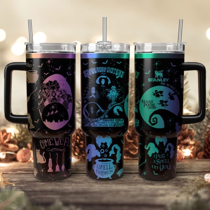 Hocus Pocus Movies Custom Stanley Quencher 40Oz Stainless Steel Tumbler With Handle