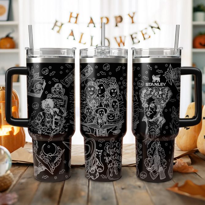 Hocus Pocus Movies Custom Stanley Quencher 40Oz Stainless Steel Tumbler With Handle