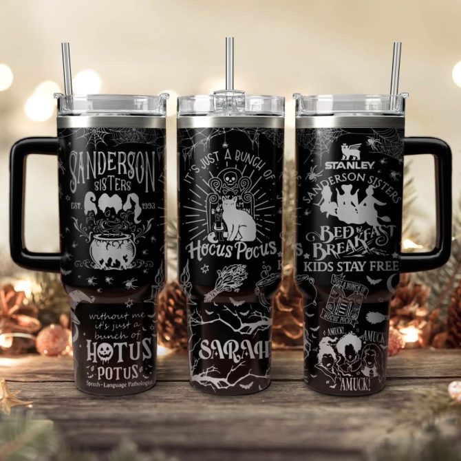 Hocus Pocus Movies Custom Stanley Quencher 40Oz Stainless Steel Tumbler With Handle