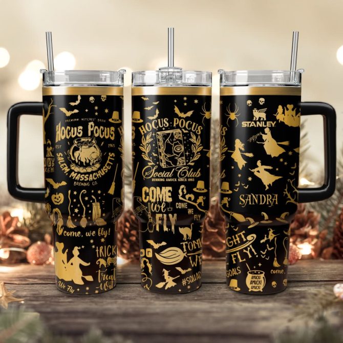 Hocus Pocus Movies Custom Stanley Quencher 40Oz Stainless Steel Tumbler With Handle