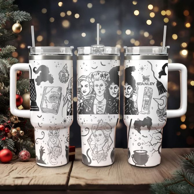 Hocus Pocus Movies Custom Stanley Quencher 40Oz Stainless Steel Tumbler With Handle