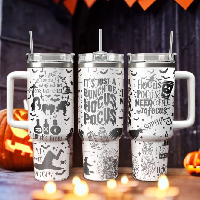Hocus Pocus Movies Custom Stanley Quencher 40Oz Stainless Steel Tumbler With Handle