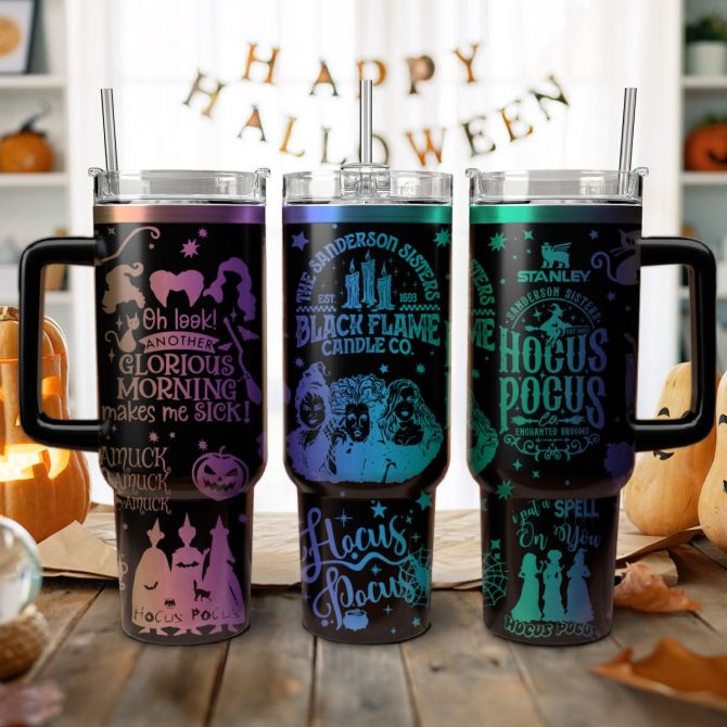 Hocus Pocus Movies Custom Stanley Quencher 40Oz Stainless Steel Tumbler With Handle