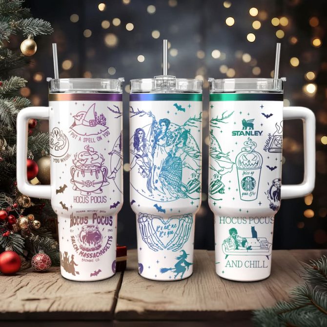 Hocus Pocus Movies Custom Stanley Quencher 40Oz Stainless Steel Tumbler With Handle