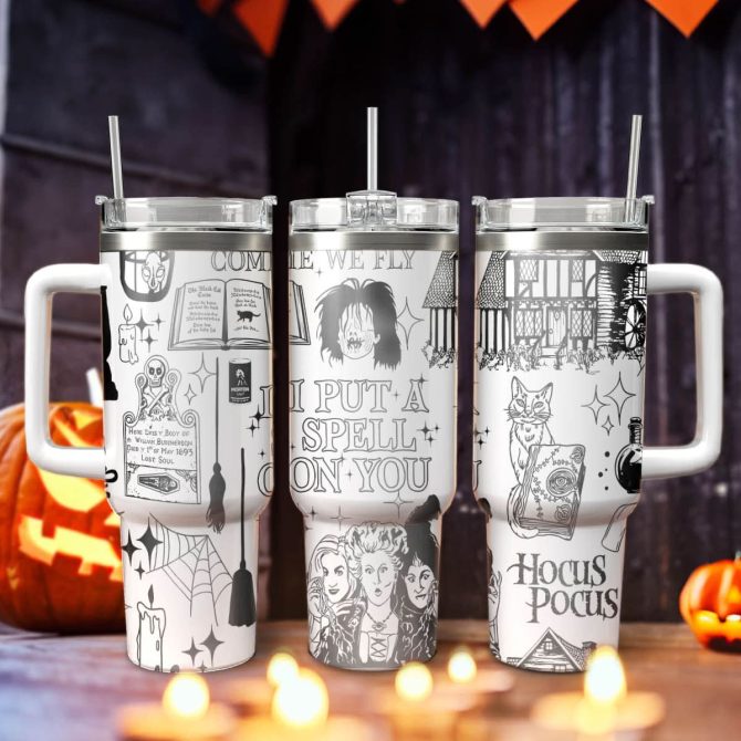 Hocus Pocus Movies Custom Stanley Quencher 40Oz Stainless Steel Tumbler With Handle