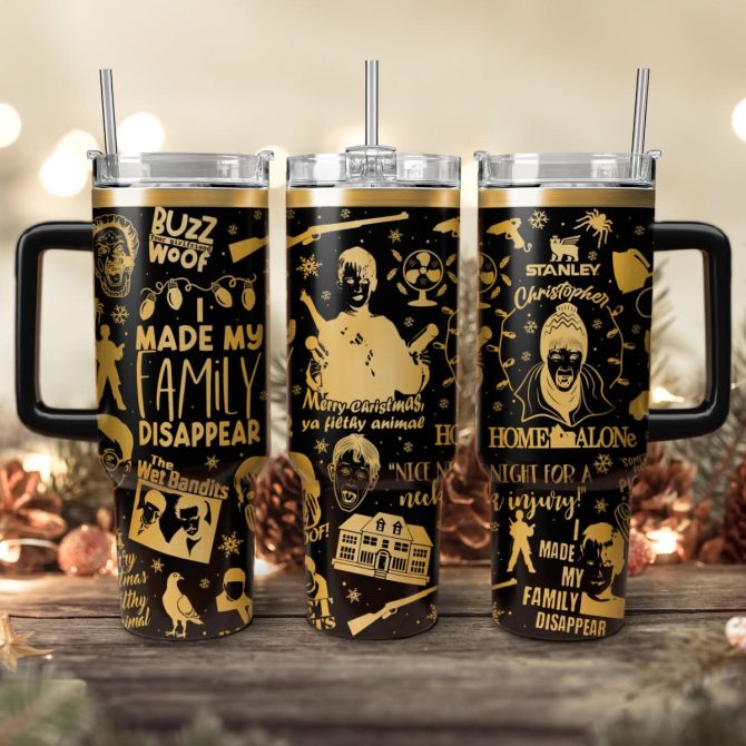Home Alone Movies Custom Stanley Quencher 40Oz Stainless Steel Tumbler With Handle
