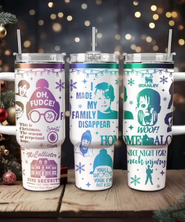 Home Alone Movies Custom Stanley Quencher 40Oz Stainless Steel Tumbler With Handle