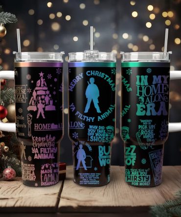 Home Alone Movies Custom Stanley Quencher 40Oz Stainless Steel Tumbler With Handle