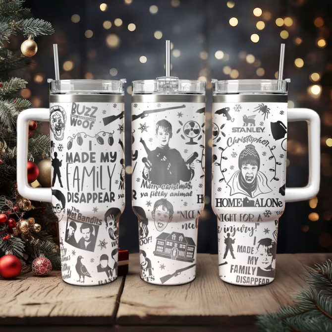 Home Alone Movies Custom Stanley Quencher 40Oz Stainless Steel Tumbler With Handle