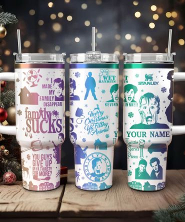 Home Alone Movies Custom Stanley Quencher 40Oz Stainless Steel Tumbler With Handle