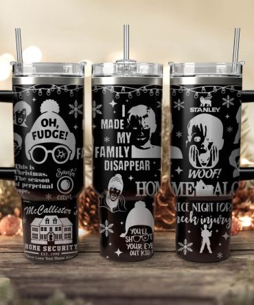 Home Alone Movies Custom Stanley Quencher 40Oz Stainless Steel Tumbler With Handle