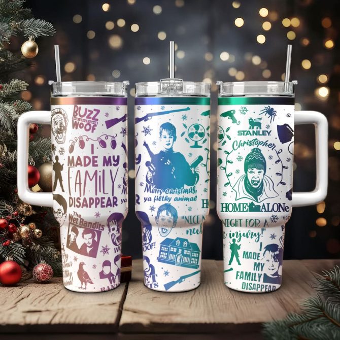 Home Alone Movies Custom Stanley Quencher 40Oz Stainless Steel Tumbler With Handle