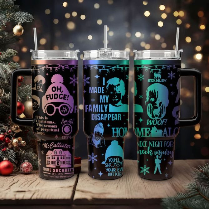 Home Alone Movies Custom Stanley Quencher 40Oz Stainless Steel Tumbler With Handle