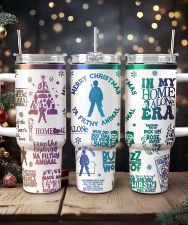 Home Alone Movies Custom Stanley Quencher 40Oz Stainless Steel Tumbler With Handle