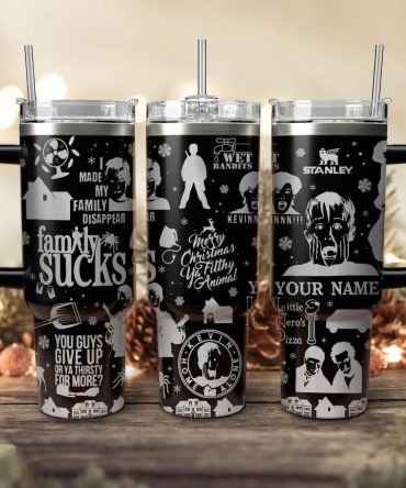 Home Alone Movies Custom Stanley Quencher 40Oz Stainless Steel Tumbler With Handle