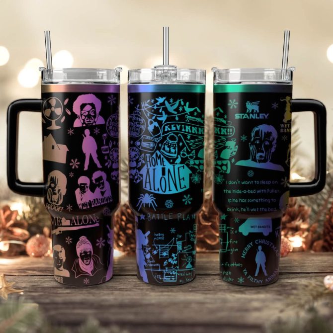 Home Alone Movies Custom Stanley Quencher 40Oz Stainless Steel Tumbler With Handle