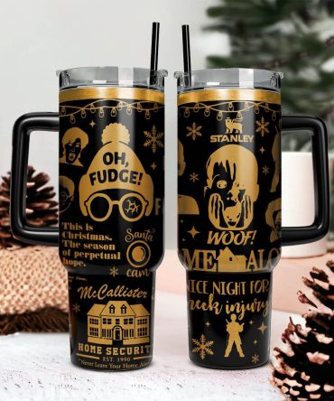Home Alone Movies Custom Stanley Quencher 40Oz Stainless Steel Tumbler With Handle