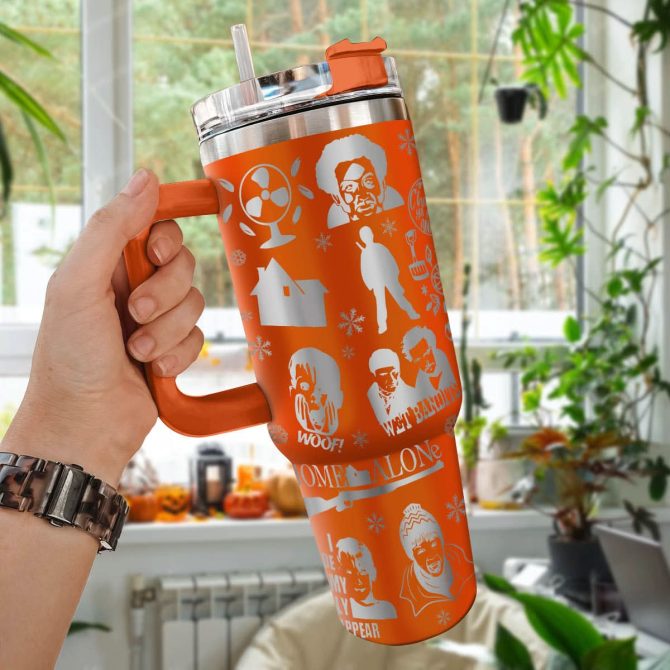 Home Alone Movies Custom Stanley Quencher 40Oz Stainless Steel Tumbler With Handle