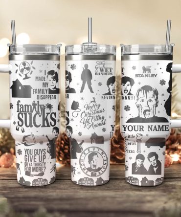 Home Alone Movies Custom Stanley Quencher 40Oz Stainless Steel Tumbler With Handle