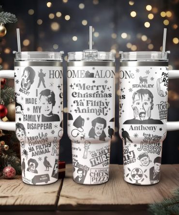 Home Alone Movies Custom Stanley Quencher 40Oz Stainless Steel Tumbler With Handle