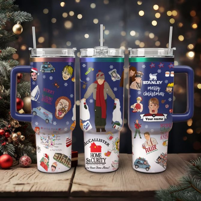 Home Alone Movies Custom Stanley Quencher 40Oz Stainless Steel Tumbler With Handle